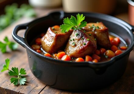 Délicieuse recette : joue de porc mijotée au cidre pour une tendreté exceptionnelle