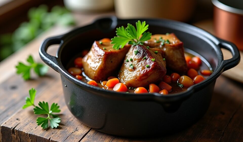 Délicieuse recette : joue de porc mijotée au cidre pour une tendreté exceptionnelle