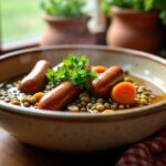 La Recette Traditionnelle de Grand-Mère : Saucisses aux Lentilles, un Plat Convivial et Réconfortant