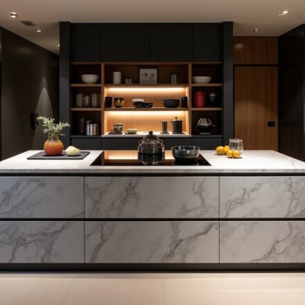 Cuisine italienne haut de gamme : allier design tendance et agencement fonctionnel
